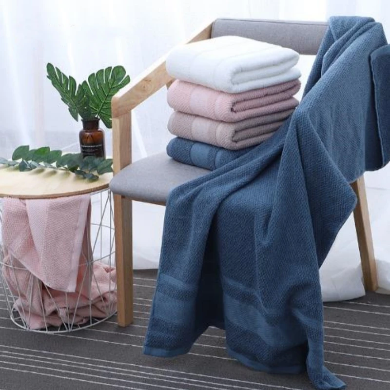 Bath towel pure cotton 600G household quick drying water absorbent beach bath towel cotton set