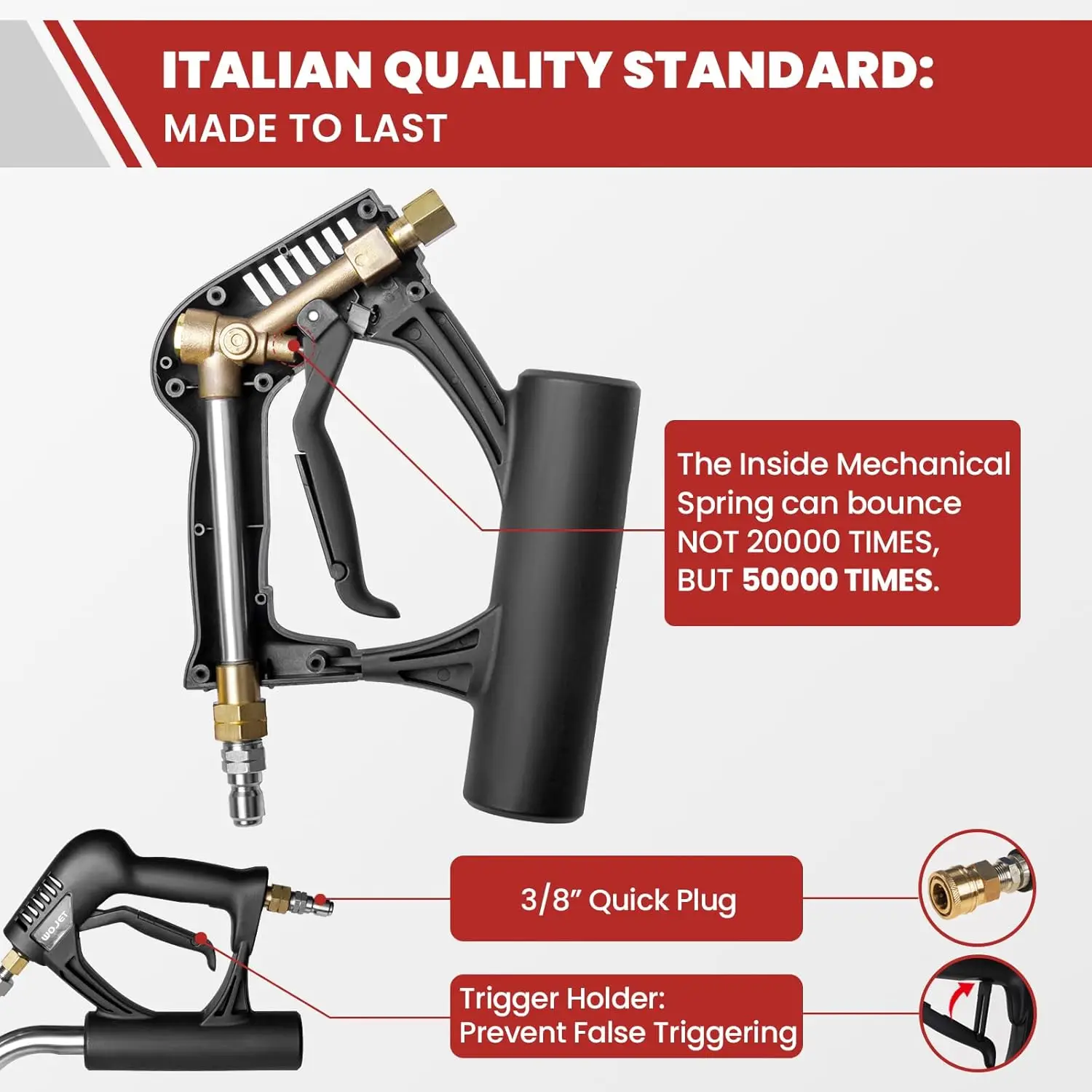 20 Pressure Washer Surface Cleaner with 4 Wheels, Dual Handles, and 4500PSI Stainless Steel Attachment for Pressure Washing