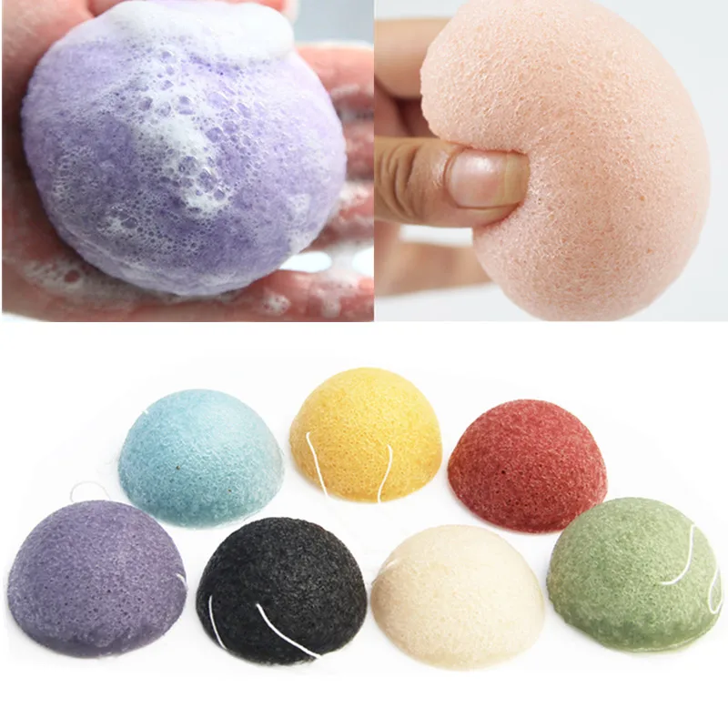 4 Pz/Lotto Naturale Konjac Konnyaku Puff Face Wash Spugna Per La Pulizia Esponja Maquiagem Esfoliante Cleanse Konjac Sponge Makeup Konjac