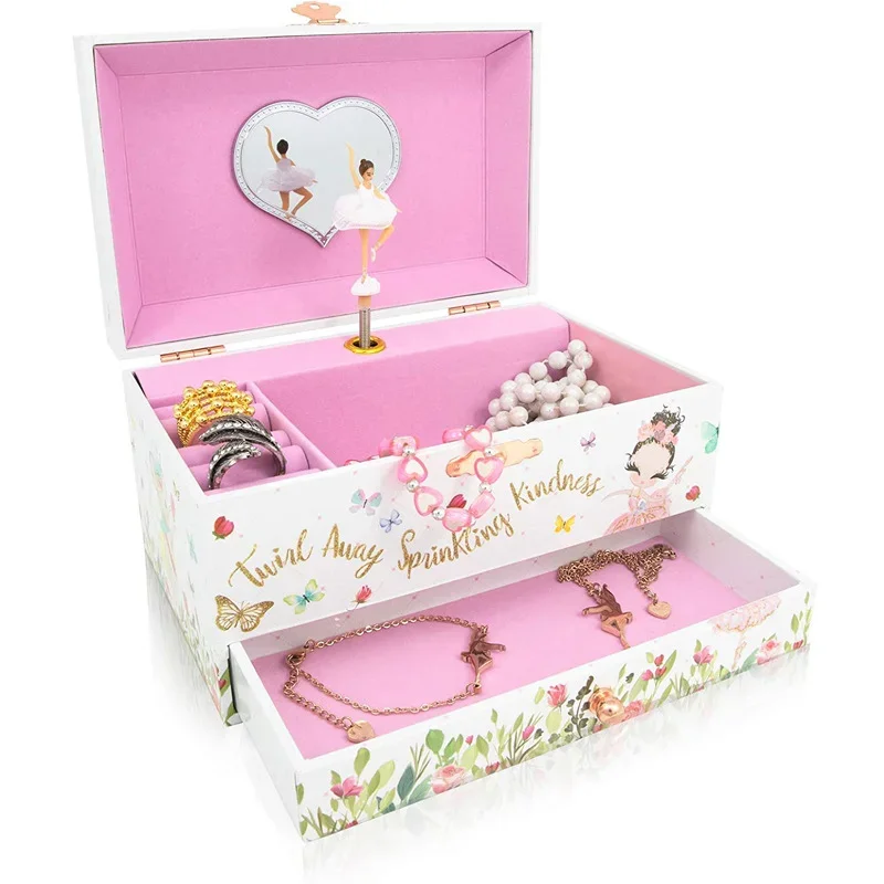 Music Box Christmas Fantasy Rotating Unicorn Ballet Girl Children's Music Box New Year Birthday Gift Multifunctional Jewelry,music box