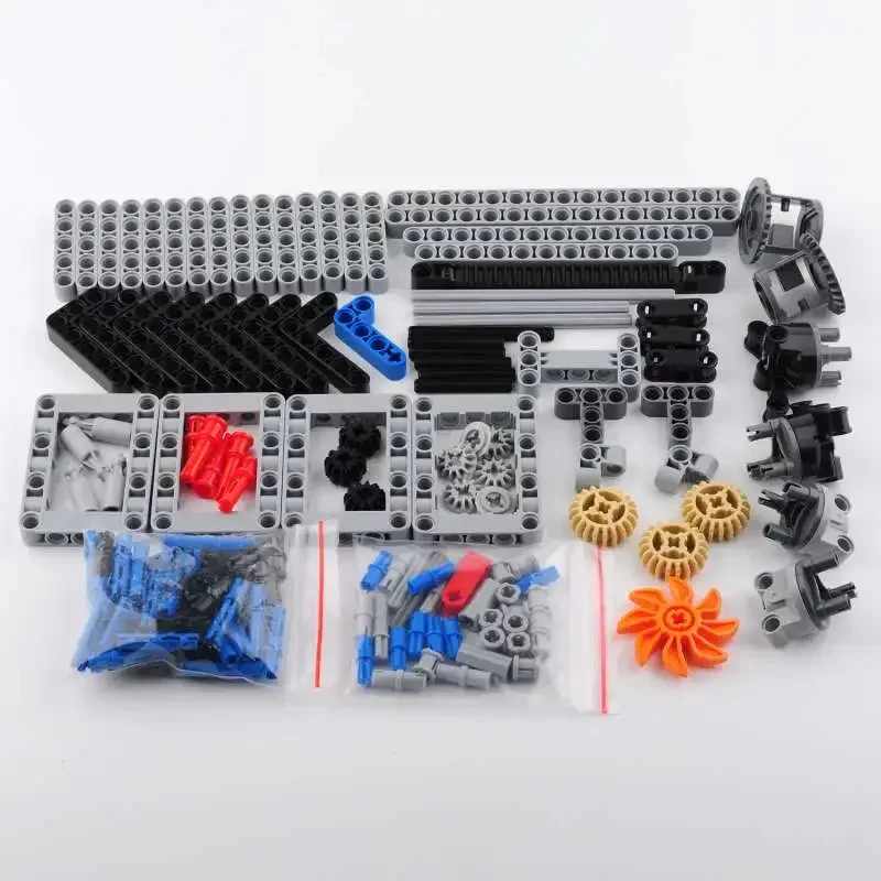 4WD MOC RC 자동차 부품 키트 섀시 전동 세트 4륜 구동 테크니컬 섀시 브릭 IR 리모컨 수신기 (레고 호환)