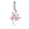 New DIY Charm Beads Jewelry Gift Black Red Roses Daisy Lily Plum blossom Tulip Fit Original 925 Sterling Silver Bracelet 5