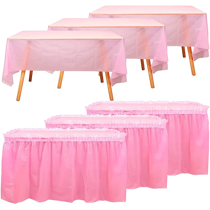 Disposable Table Skirt Plastic Party 6 colors 75x430cm Table Cover for Happy Birthday Party Wedding Festival Decoration table skirt