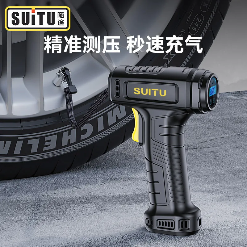 

Портативный воздушный компрессор, беспроводной/проводной надувной насос, 120 Вт, цифровой, для автомобиля, велосипеда, мячей