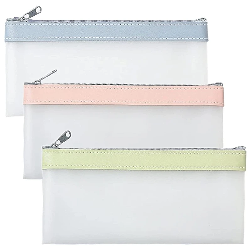 

3 шт., прозрачный пенал для карандашей из ТПУ на молнии