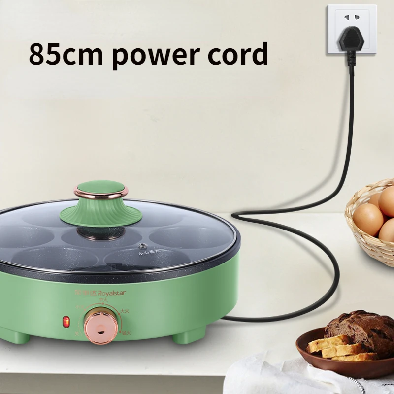 Electric Skillet Seven Holes 220V Egg Frying Pan Commercial Plug-in Medical Stone Non-stick Material Fried Eggs Machine блинница 6