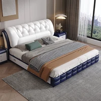 Chambre principale lit petit appartement moderne Simple lit De rangement Double Design Camas De Matrimonio dortoir meubles De maison 2