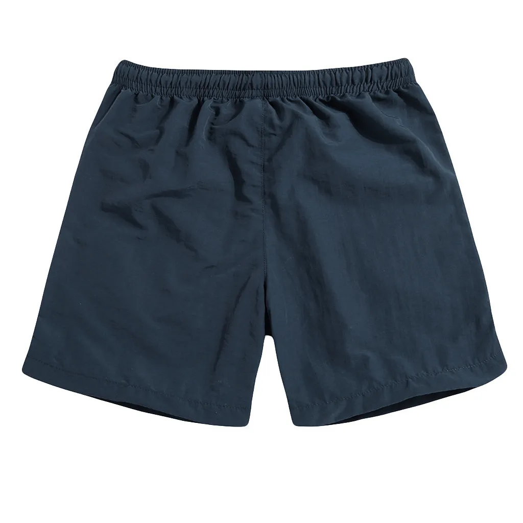 Men Drawstring Short Pants Casual Bermuda Shorts Solid Color Swim Surfing Beachwear Shorts Men's Clothing 3