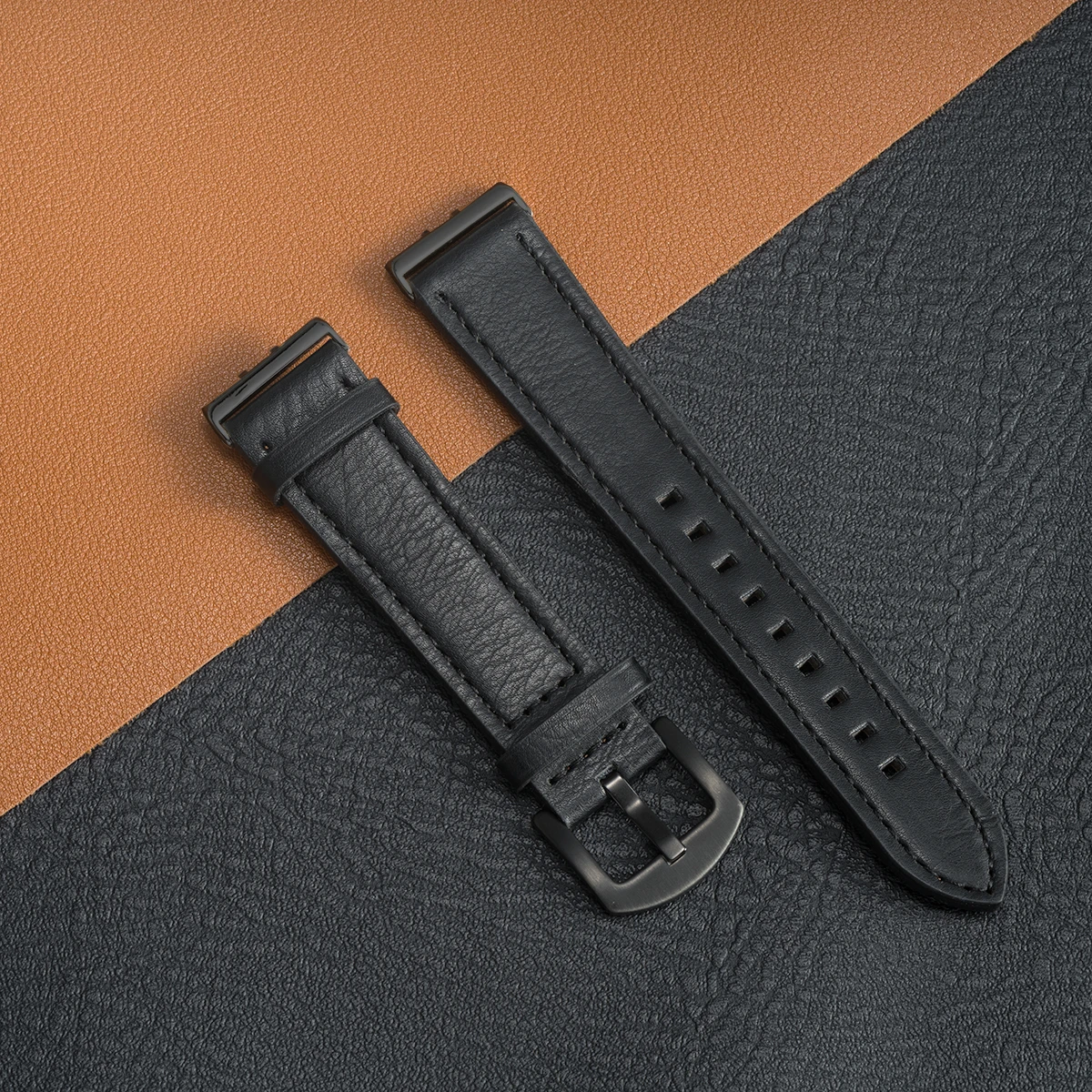 Premium Leather Strap Replacement Wristband for Smartwatch Fitness Trackers