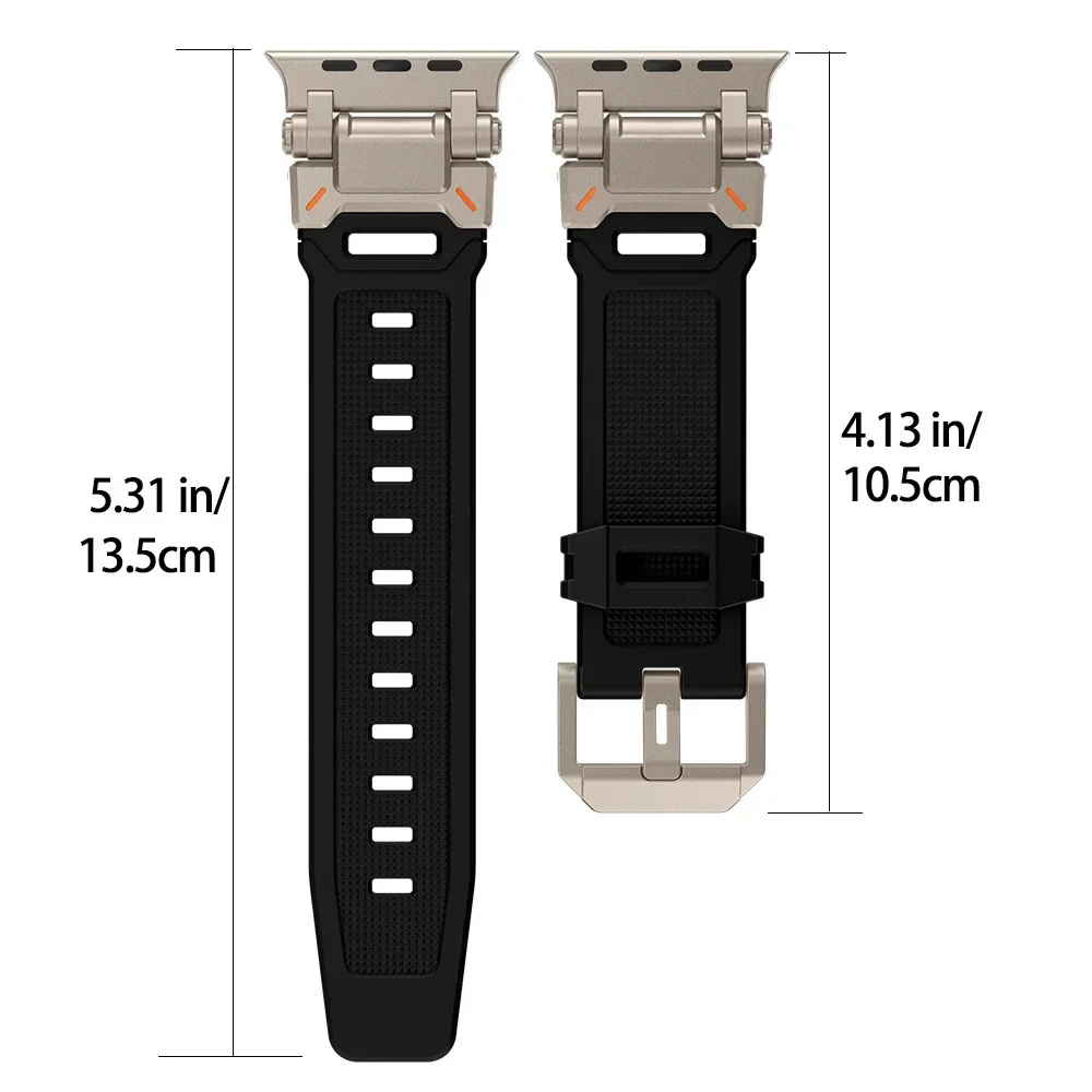 Metal+Rubber Strap for Apple Watch Ultra/2 9 8 7 6 5 4 3 SE Luxury Modification Kit Bracelet for IWatch 49mm 45mm 44mm 42mm Band