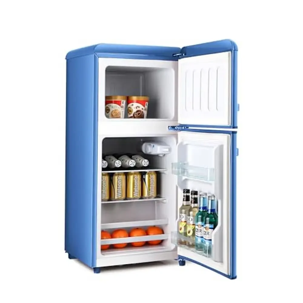 Compact 3.2 cu. ft Double Door Mini Fridge Freezer Adjustable Temperature Control Ice Trays Energy Efficient Quiet Operation 1 Compact 3.2 cu. ft Double Door Mini Fridge Freezer Adjustable Temperature Control Ice Trays Energy Efficient Quiet Operation 1