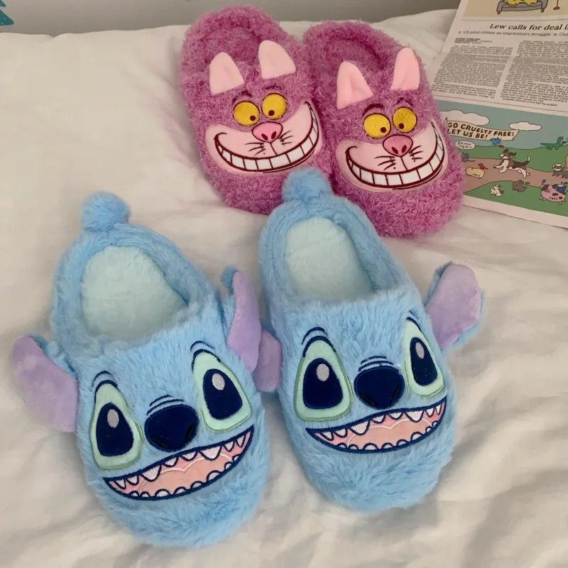 

Симпатичные плюшевые тапочки Disney со стежками, домашние Зимние новые модные Мультяшные теплые хлопковые тапочки, креативные детские игрушки, подарки для взрослых