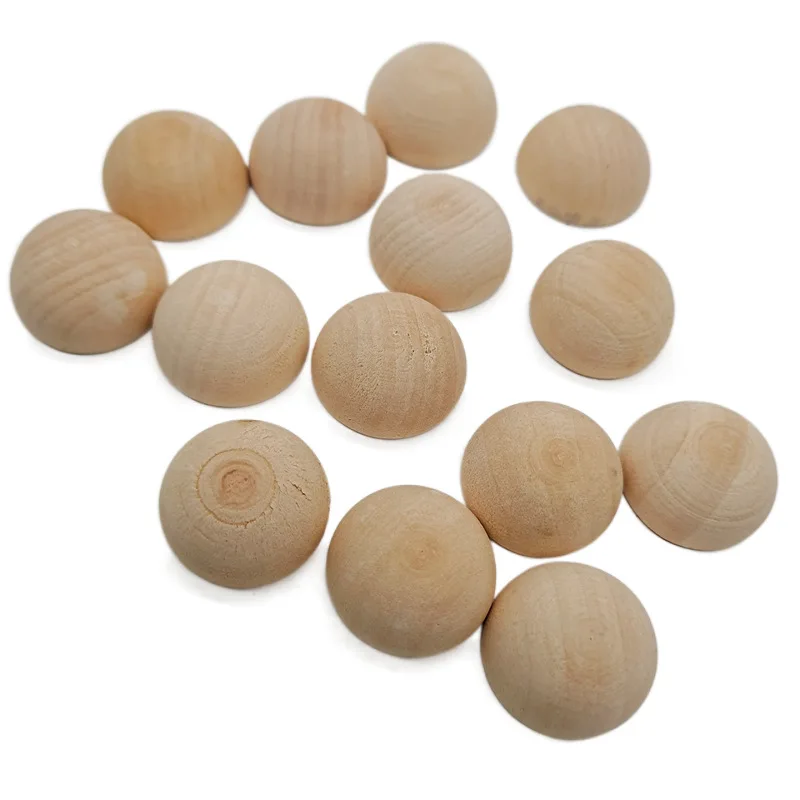 Boule en bois fendu semi-fini IkNatural, bricolage, jouet artisanal, petite peinture, 12-40mm