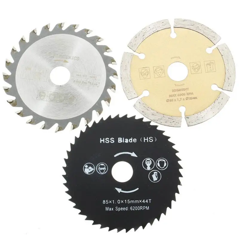 

Mini Circular Saw Blade Set 85mm Cutting Tool Saw Blades Cutting Disc For Wood/Metal/Plastic HSS Saw Blade Fast Cutting