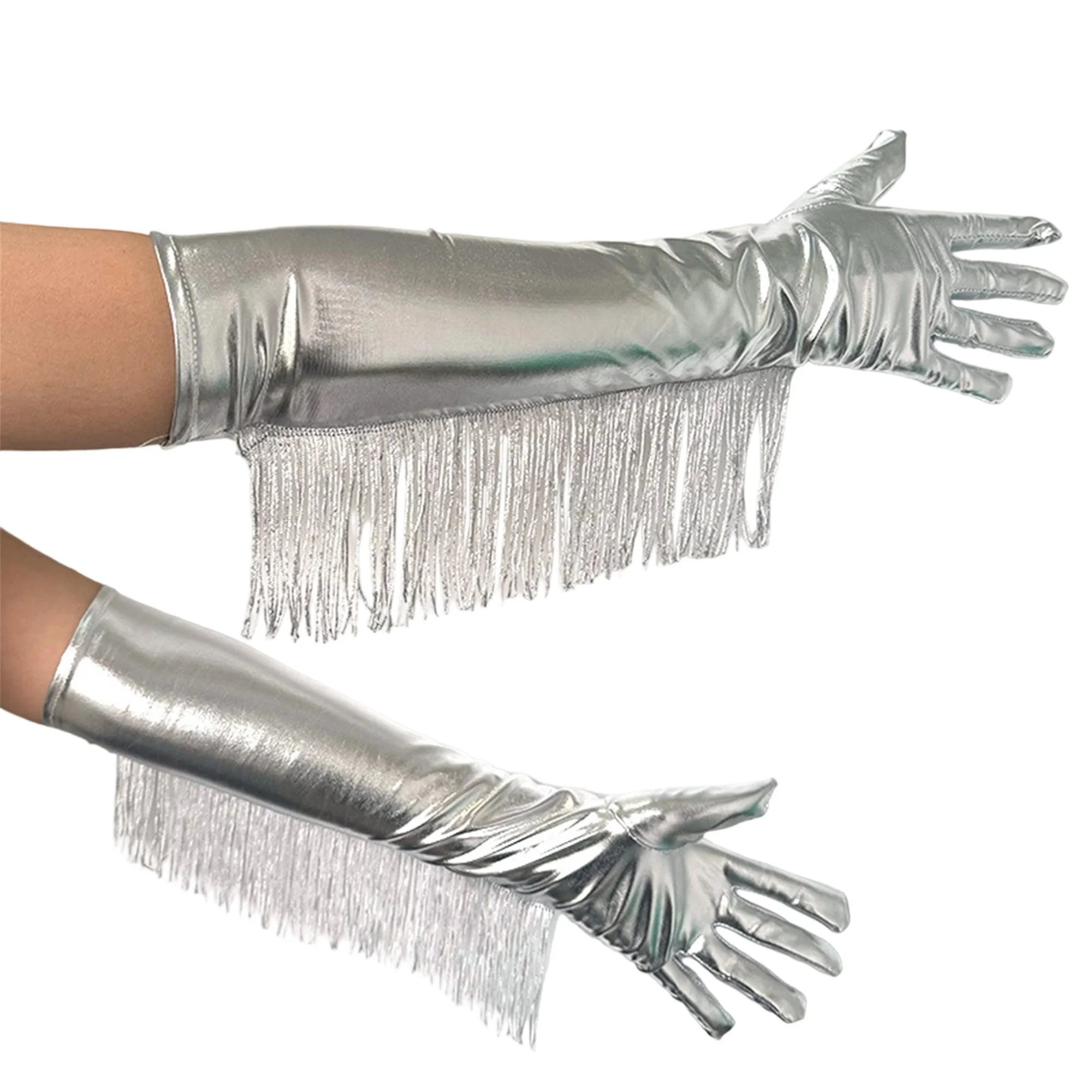Women Sparkling Sequin Gloves Elegant Opera Length Gloves Party Costume Accessory for Halloween