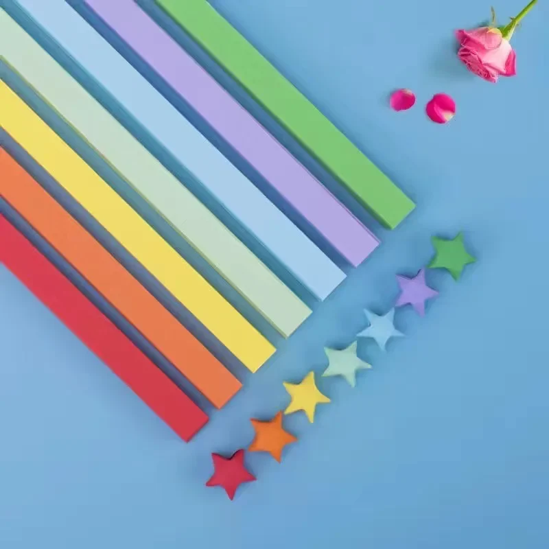 Colorful Origami Star Paper Strips