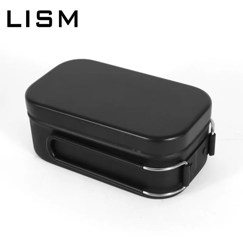 PortableAluminumLunchBoxLightweightTravelCampingPicnicSquare