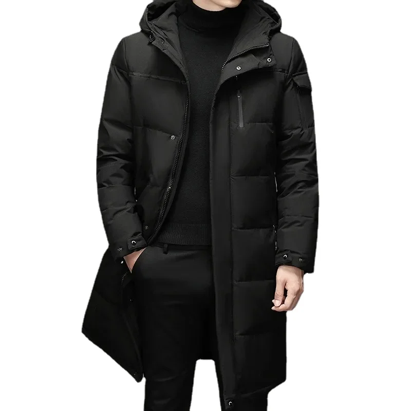

Men's Thickened Down Jacket Winter Warm Down Coat Windproof Parkas Long Hooded Padded Puffer Jacket