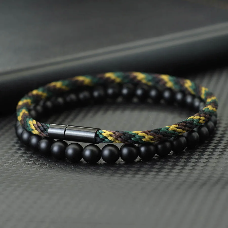 Men Ethnic Rope Bracelet Set 3mm