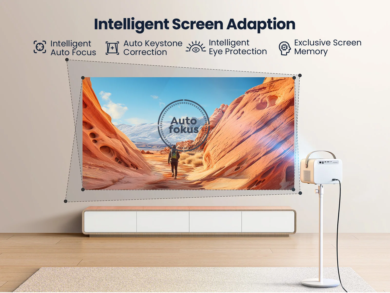 700 ANSI Native 1080P Projector 4K Netflix Licensed/Dolby Audio Projector with WiFi6 and Bluetooth 5.2 Auto Focus & Keystone portable projector