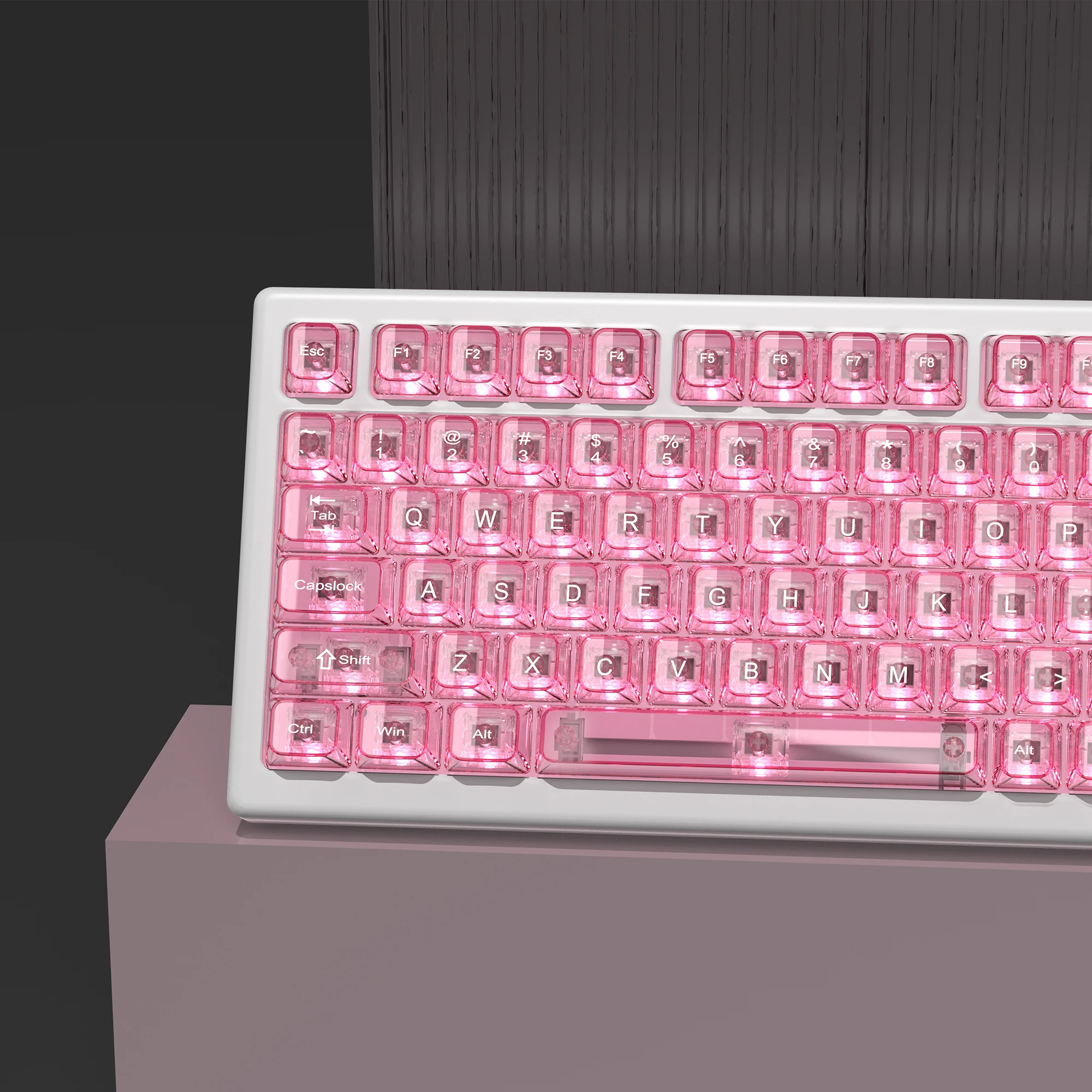Crystal Jelly PBT Keycaps - 132 toetsen HOA-profiel double shot keycap