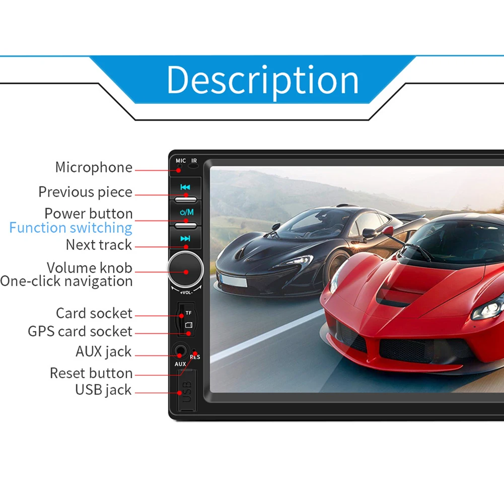  ׷ , HD ġ ũ, ڵ Ƽ̵, , USB, TF, FM , , MP5 ÷̾, 2din, 7 ġ