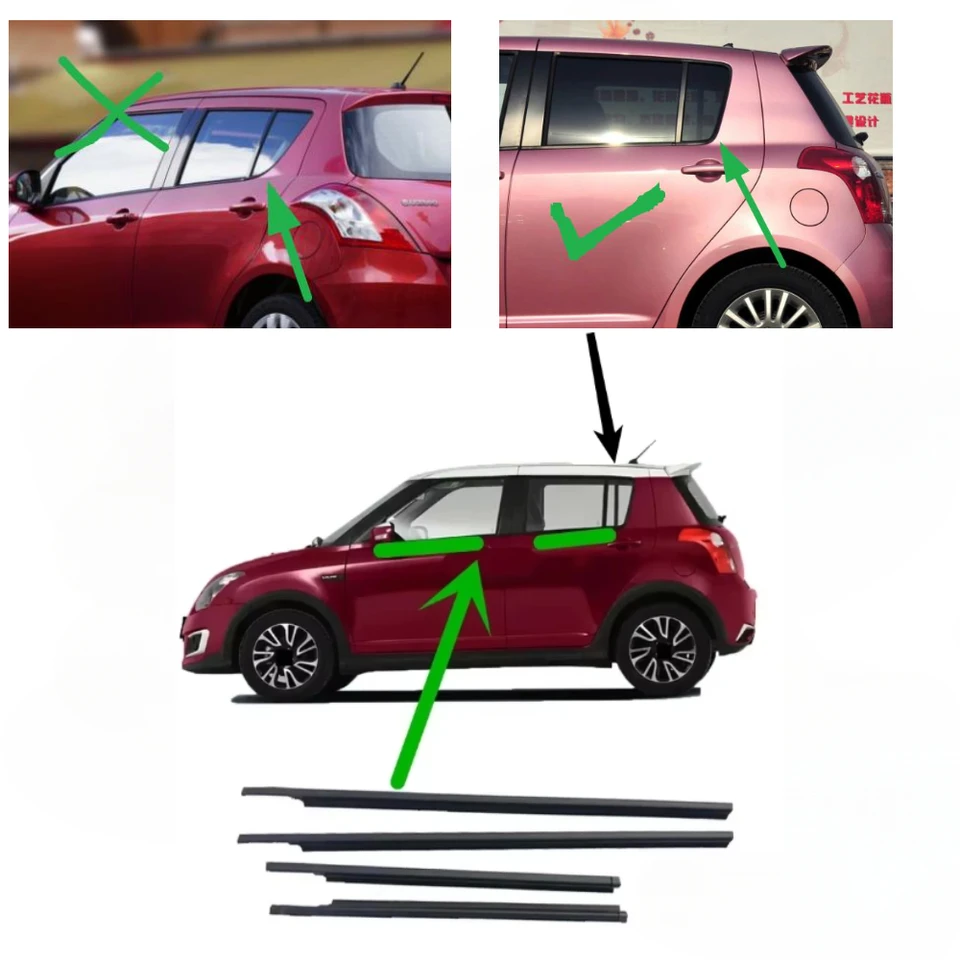 ウェザーストリップ ウィンドウウェザーストリップモールディング ドアストリップ ウィンドウベルトモールディングトリム に適合する ラ 車の窓  ウェザーストリップ クロームカーウィンドウシールベルトモールディングトリムウェザーストリップ 4個入り ために Q5 2009 ... 4個入りウィンドウウェザーストリップアウタードアガラスモールディングトリムシーリングベルトウェザーストライパー、スズキSX4ハッチバ