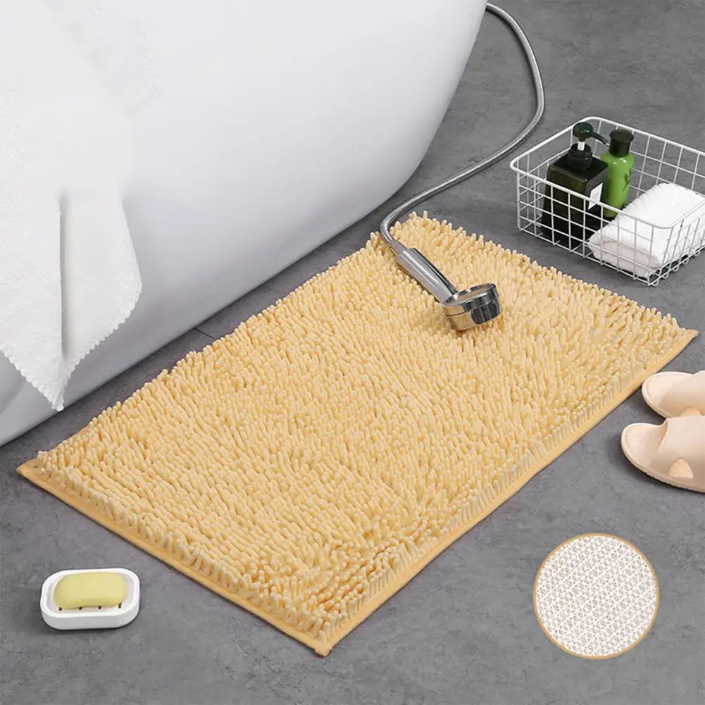 Non-slip Kitchen Rug Rubber Backed Floor Mat Soft Absorbent Chenille Bath Mats Non-slip Rugs for Shower Bathroom Bedroom 40x60cm