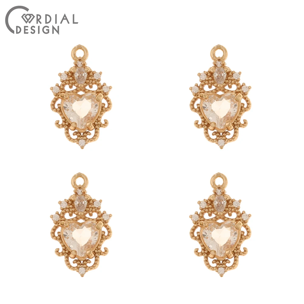 Cordial Design 50Pcs 11*18MM Earrings Accessories/Crystal Pendant/DIY Charms/Heart Shape/Jewelry Finding & Components/Hand Made - cordial