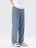 Ultra Thin Baggy Jeans Men's Summer New in Lyocell Soft Breathable Straight Trousers Elastic Waist Casual Blue Gray Wide Pants 5