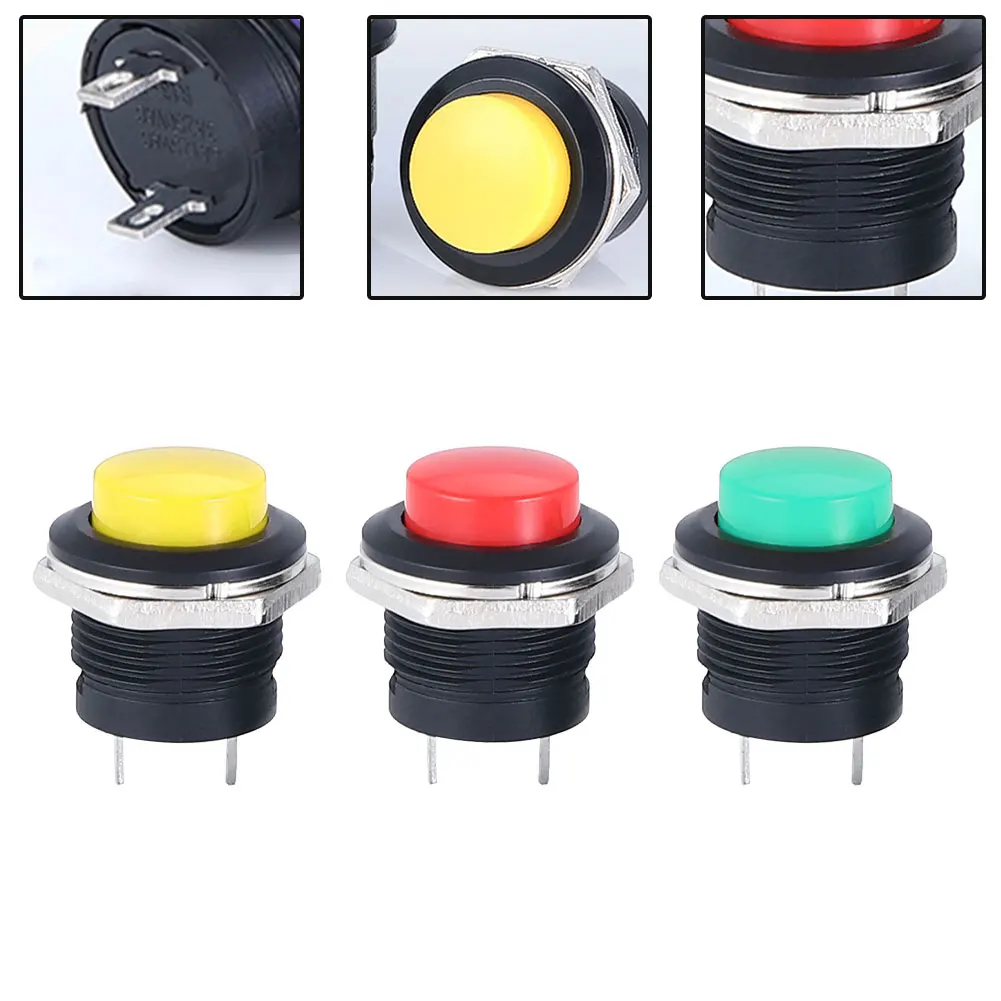

12V 16mm Starter Switch Boat Horn Momentary Push Button Metal For Car Boat Track 20A 12VDC/10A 30VDC Waterproof Switch