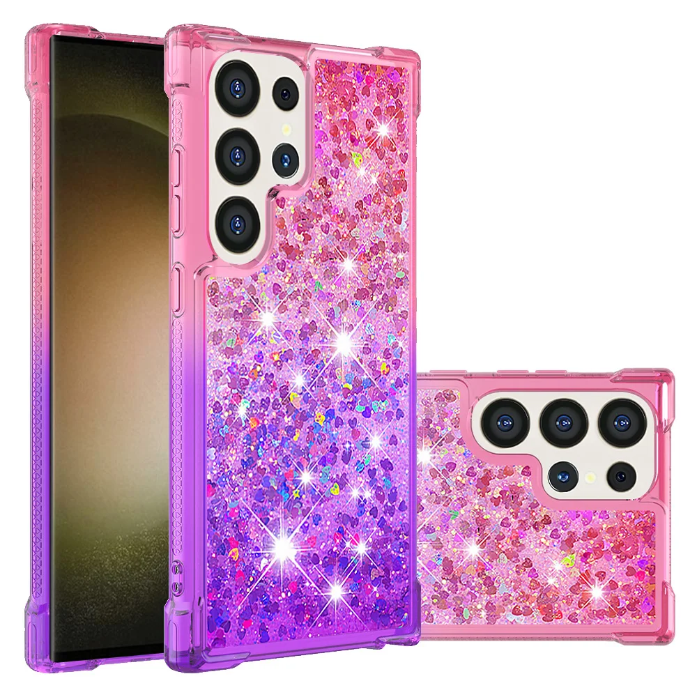 Gradient Glitter Liquid Quicksand Phone Case For Samsung Galaxy