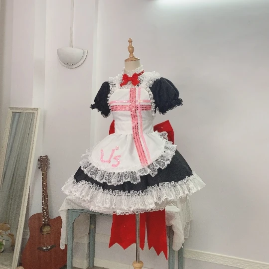 COS-HoHo Lovelive Kousaka Honoka Maid Dress Elegant Lovely Uniform Cosplay Costume Halloween Carnival Party Outfit Women