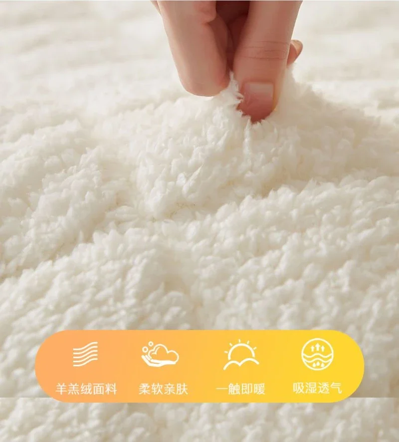 Description Picture 4 of item1.5x2.2/0.8x2.2 Winter Warm Thick Soft Plush Mattress Breathable Student Dormitory Bed Mattress Thickness Bedding Mat Tatami Mat