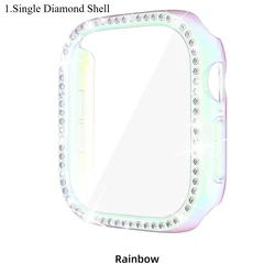 Diamond - Embellished Apple Watch Case with Screen Protector for Series 12 42mm (1.Plating Seven)