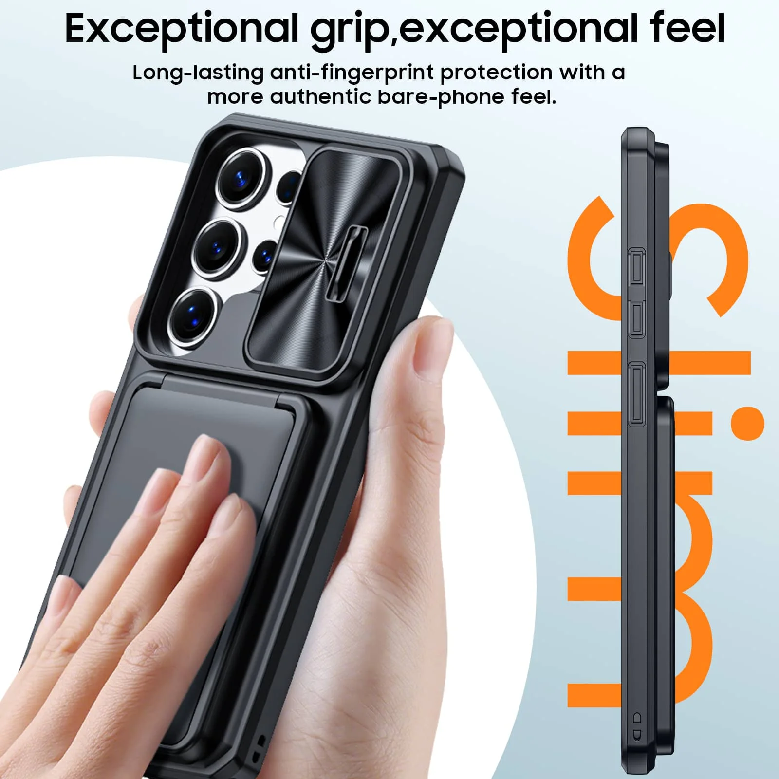 Multifunctional Wallet Case with Card Holder, Slide Camera Cover, Kickstand & Wrist Strap - Rugged Protection