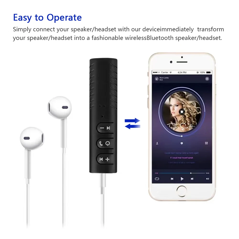 Bluetooth Receiver Bluetooth Audio Adapter Wireless Audio Adapter Mini Wireless Bluetooth 5.2 Receiver 3.5mm AXU Car Bluetooth Transmitter Adapter Car Music/Audio/Headphone Receiv