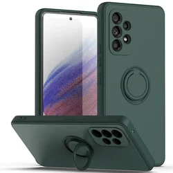 Luxury Magnetic Ring Holder Case with Lanyard for Moto One Fusion (Dark Green)