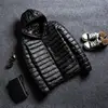 Lightweight Slim Fit down Jaet Hooded Stand Collar Spring Youth Casual Faion Silk Cotton Coat for Young Men