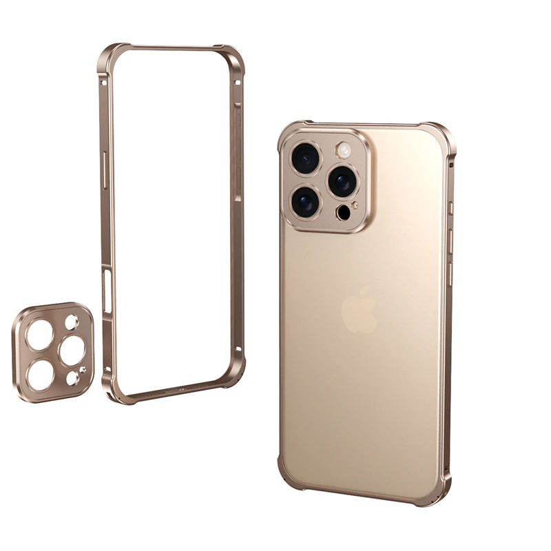 Premium Aluminium Frame Metal Bumper Hard Case with Alloy Lens Protector