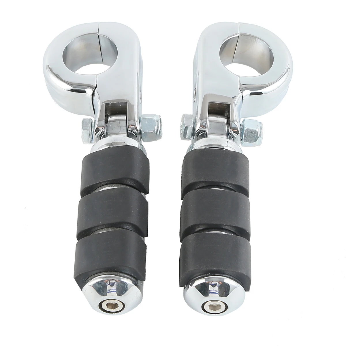 

1 1/4" Foot Pegs With Engine Guard Mounts Clamps For Harley Touring Honda Yamaha Kawasaki Motorcycle