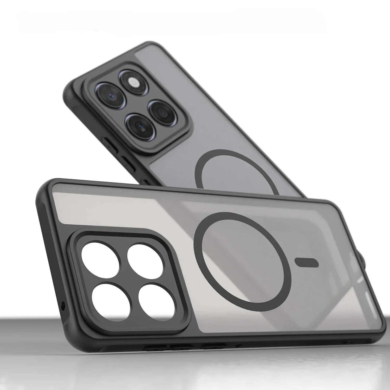 Matte Clear Shockproof Magnetic Phone Case with MagSafe Compatibility