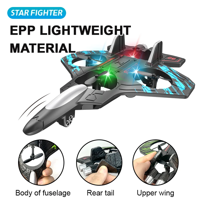 Avion RC Fighter Jet 2.4GHz 6-Axis Gyro LED Light EPP Foam Glider