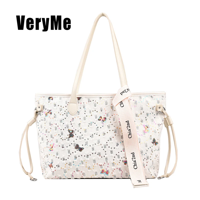 VeryMe Large Capacity Ladies Travel Shopping Tote Bags Casual Denim Female Shoulder Purses Fashion Design Handbags сумка женская