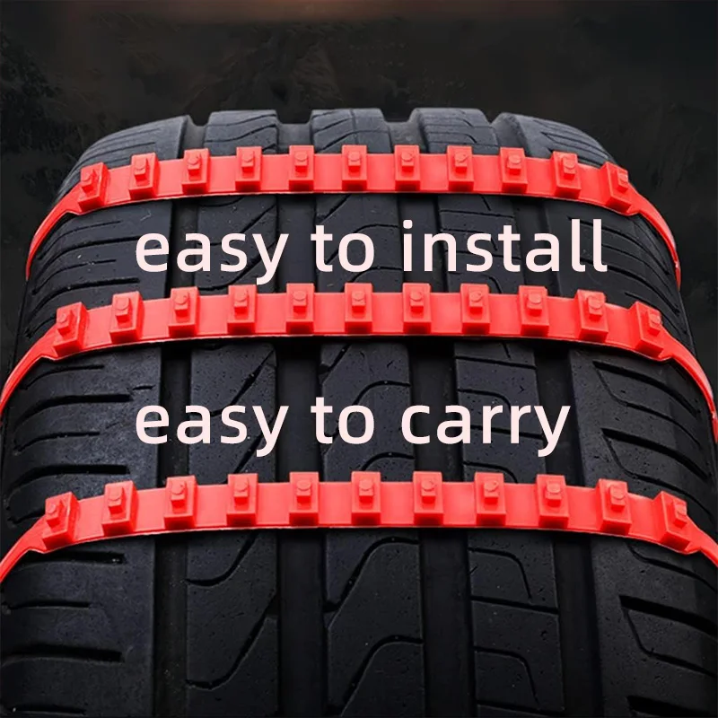 AAZRZRZ 24PCS Emergency Anti-Skid Mud Snow Survival Traction Multi-Function Car Tire Chains,Non-slip snow chains made of nylon