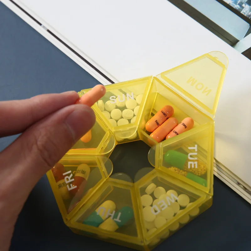 Pill Organizer Mini Portable Weekly Tablet Holder Travel Small Pills Cases Storage Container