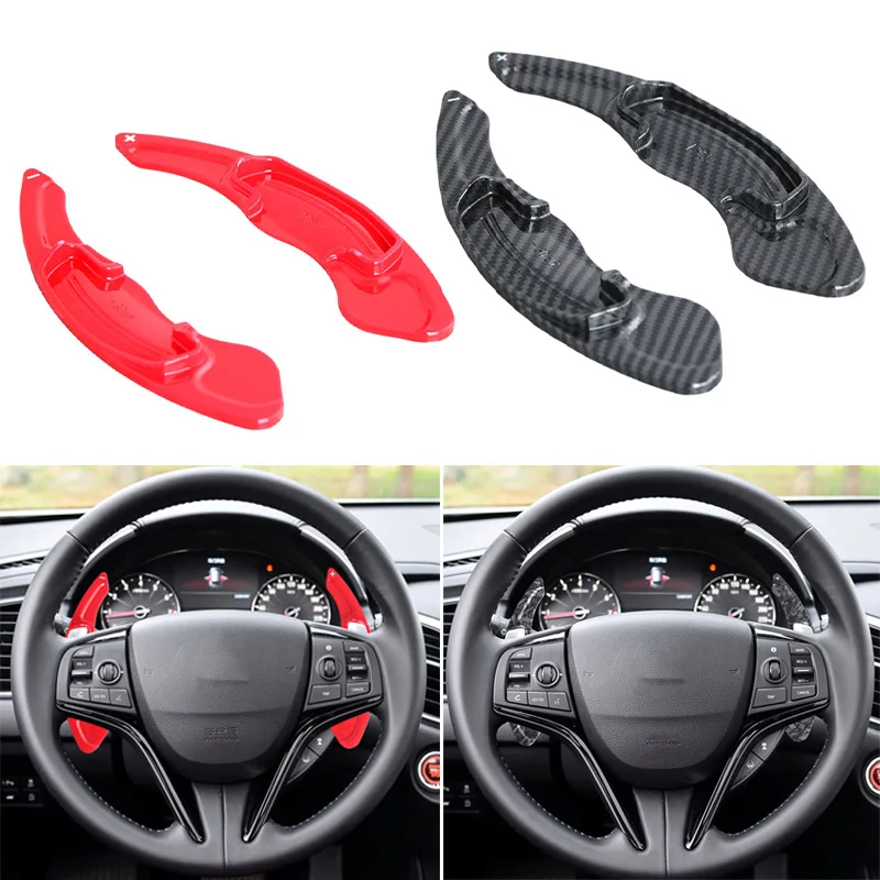 

Carbon Fiber Car ABS Steering Wheel Shift Paddle Shifter Trim For Honda Spirior Accord Odyssey Avancier Acura CDX MDX ILX UR-V