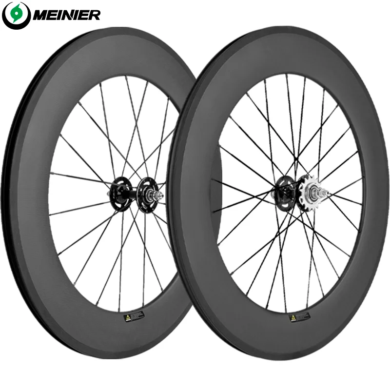 新しい 700c 固定ギアカーボンホイールセット 88 ミリメートル