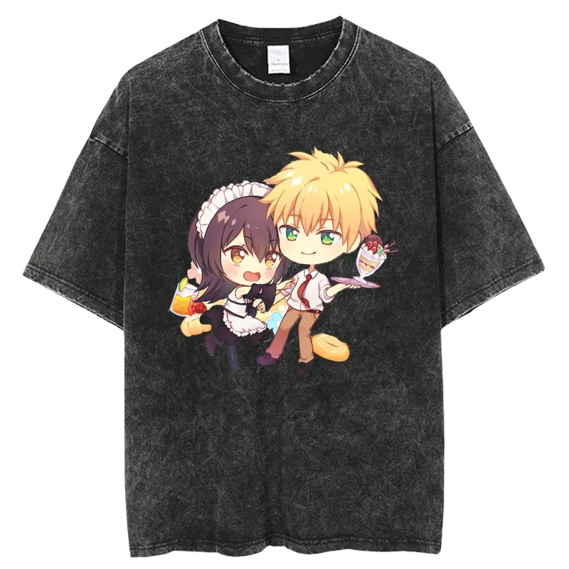 

Japanese Anime Kaichou wa Maid sama Washed T Shirt Cool Graphic Summer T-shirt Manga Streetwear Tshirt Hip Hop Tees Male
