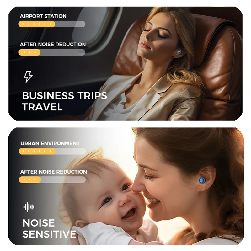 Silicone Ear Plugs for Sleeping 25dB Noise Cancelling